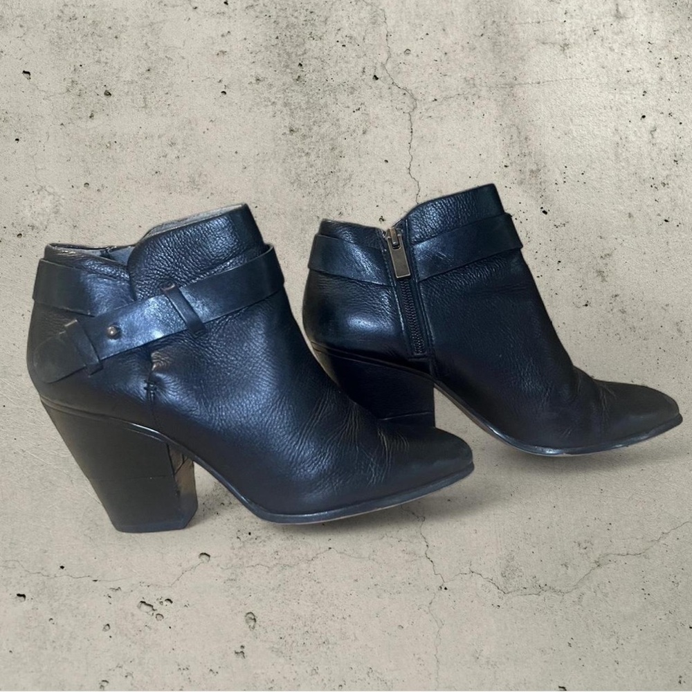 Dolce Vita Biker Black Leather Ankle Western Booties, Goth, Punk